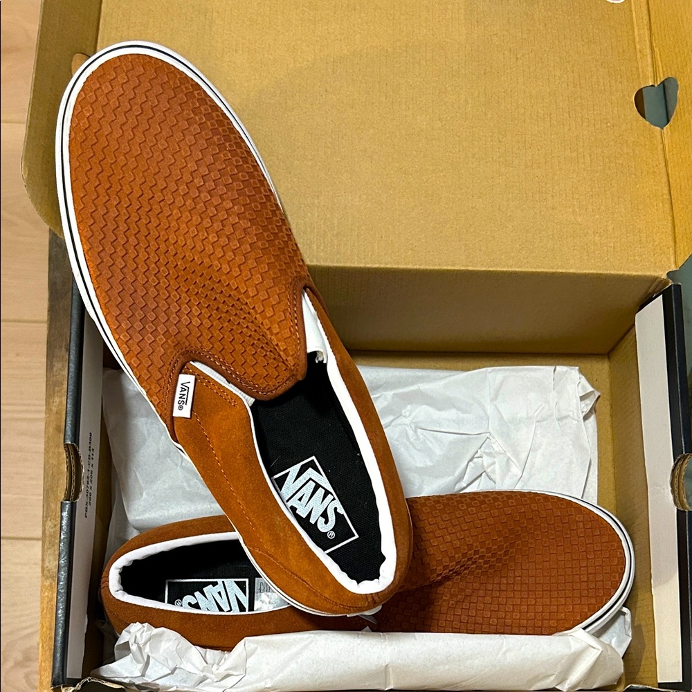 Vans Men's Woven Slip-On Sneakers - Brown/tan